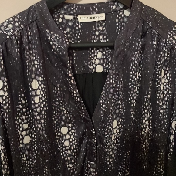 Ulla Johnson Grey V-Neck  Python Print Midi Dress - Picture 5 of 10